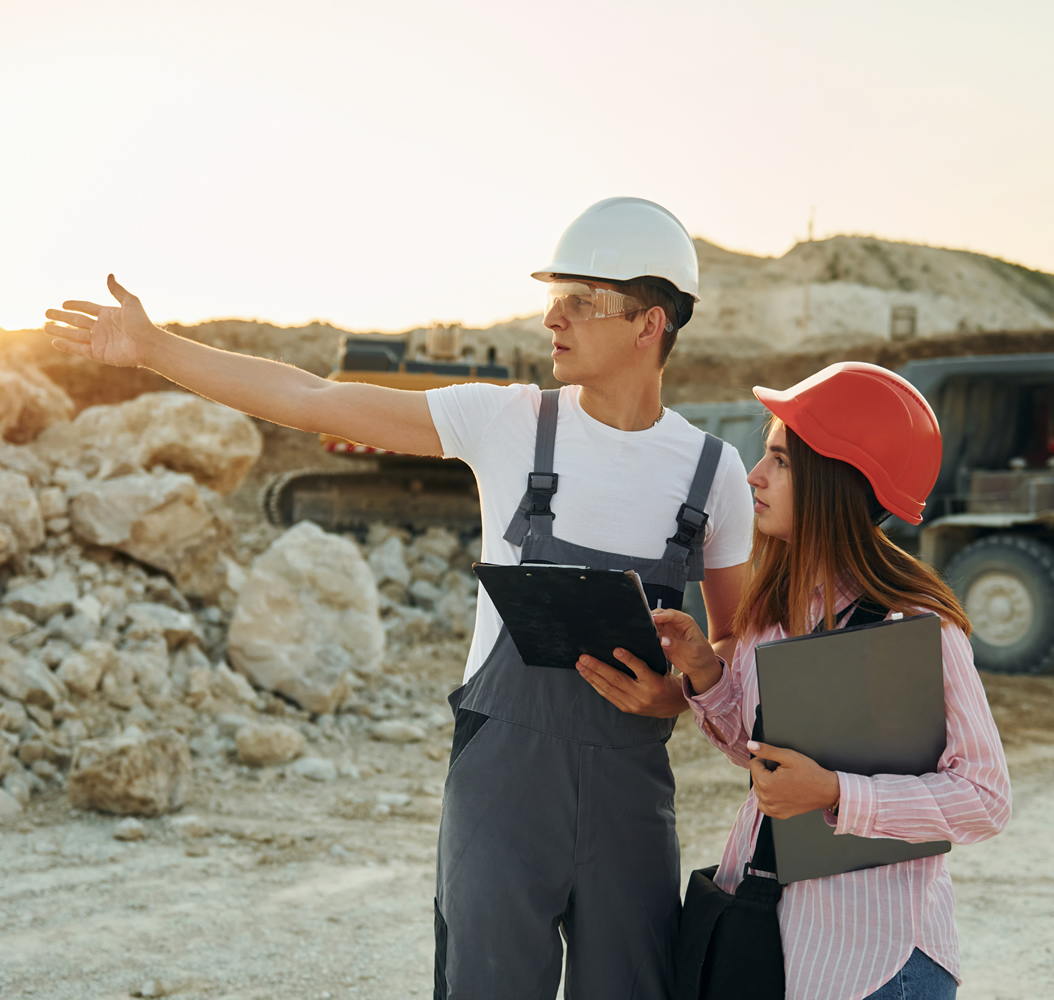 Two construction workers